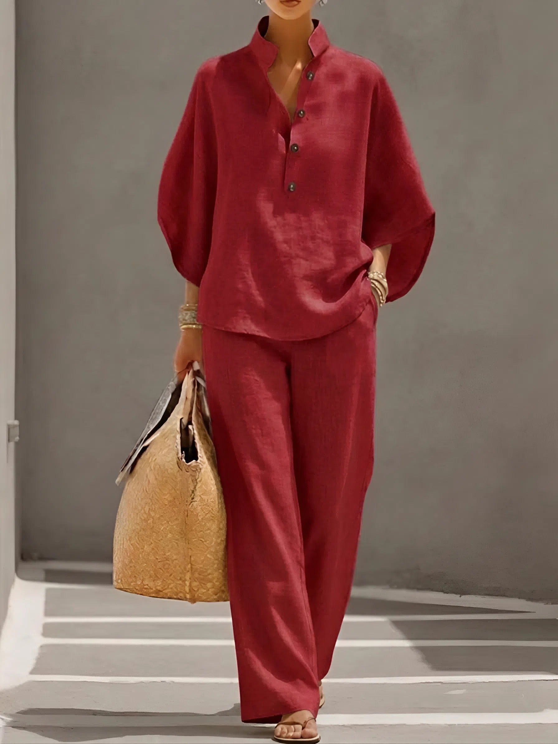 Beatrice | Damen Zweiteiler Set mit weiter Hose