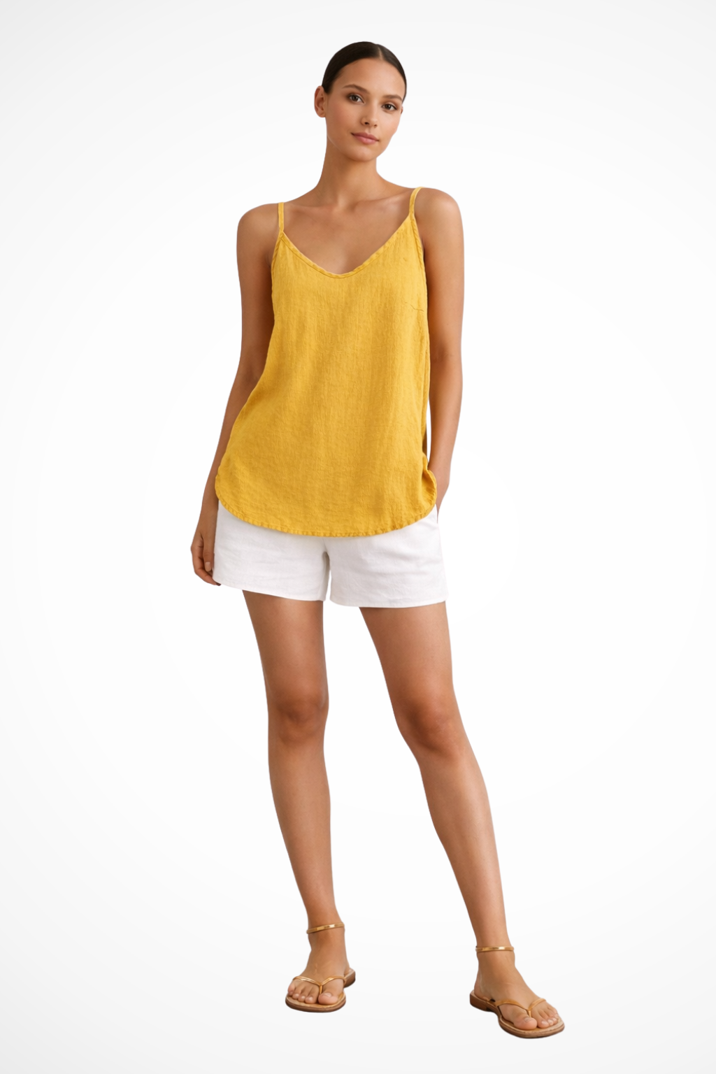 Benedikte | Damen V-Ausschnitt Spaghettiträger Top