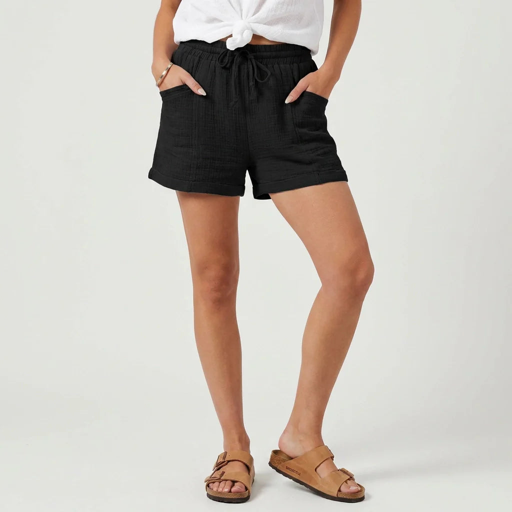 Leichte kurze Shorts für Damen mit Gummizug im weiten Schnitt