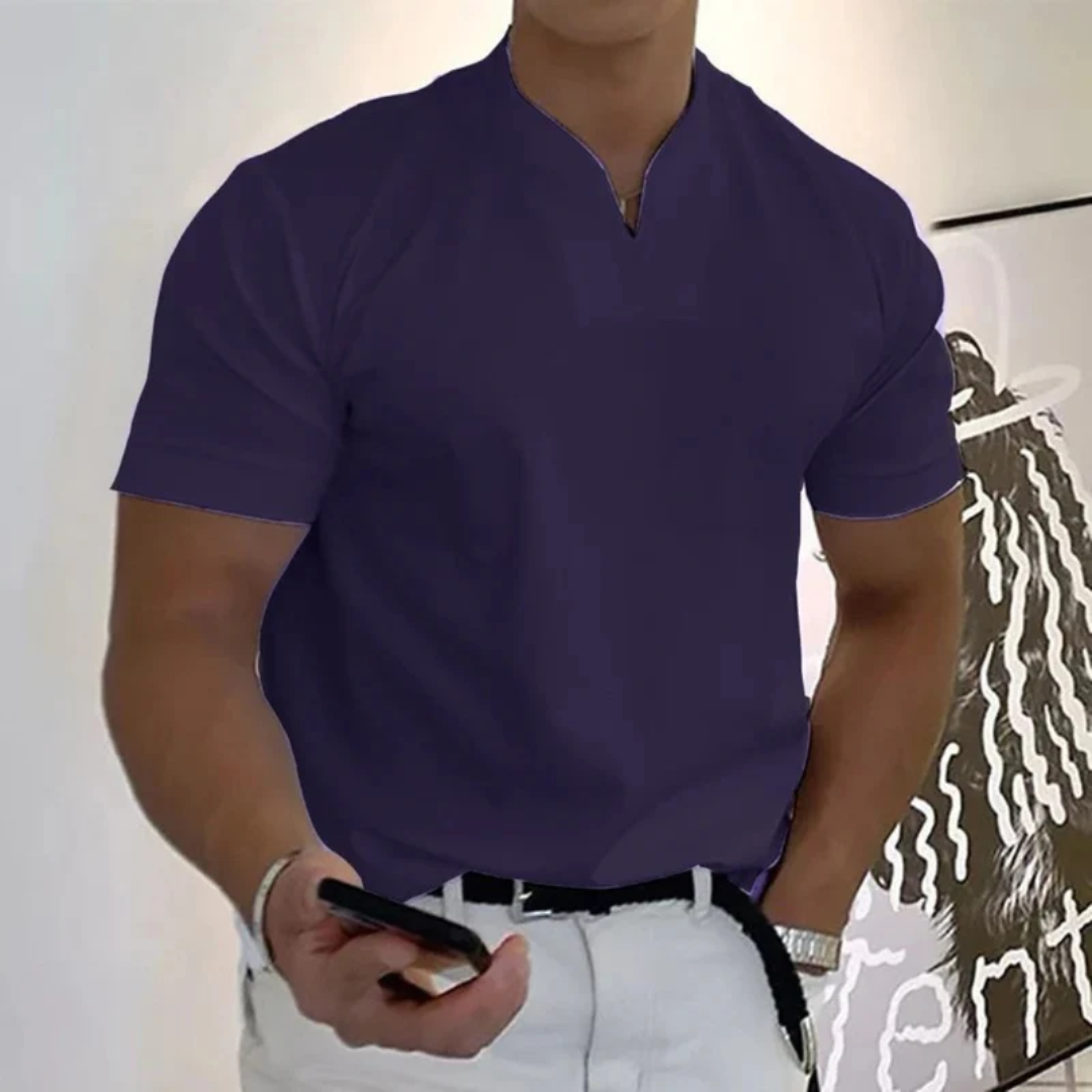Bjarne | Herren T-Shirt V-Ausschnitt Schlicht Freizeit – V-Neck Shirt Herren 2026