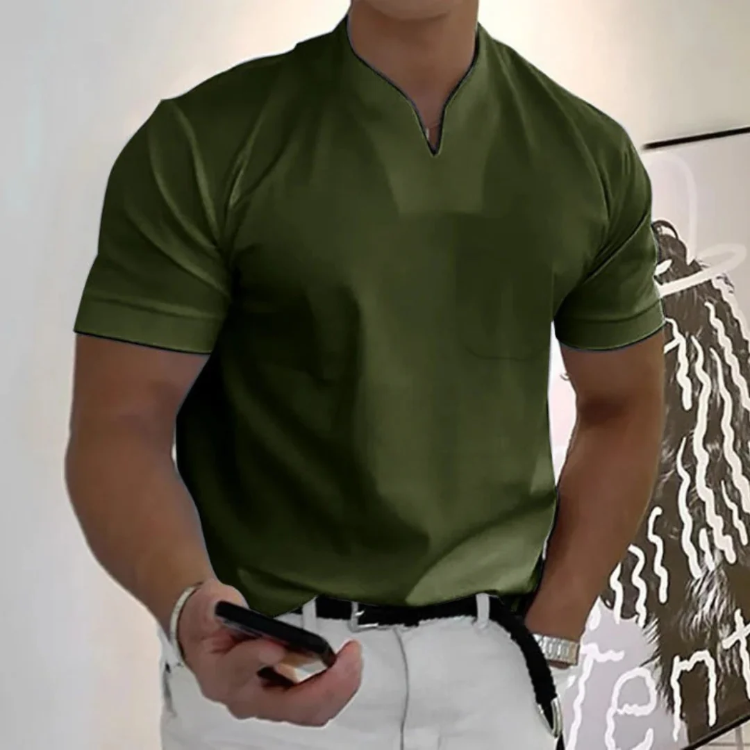 Bjarne | Herren T-Shirt V-Ausschnitt Schlicht Freizeit – V-Neck Shirt Herren 2026