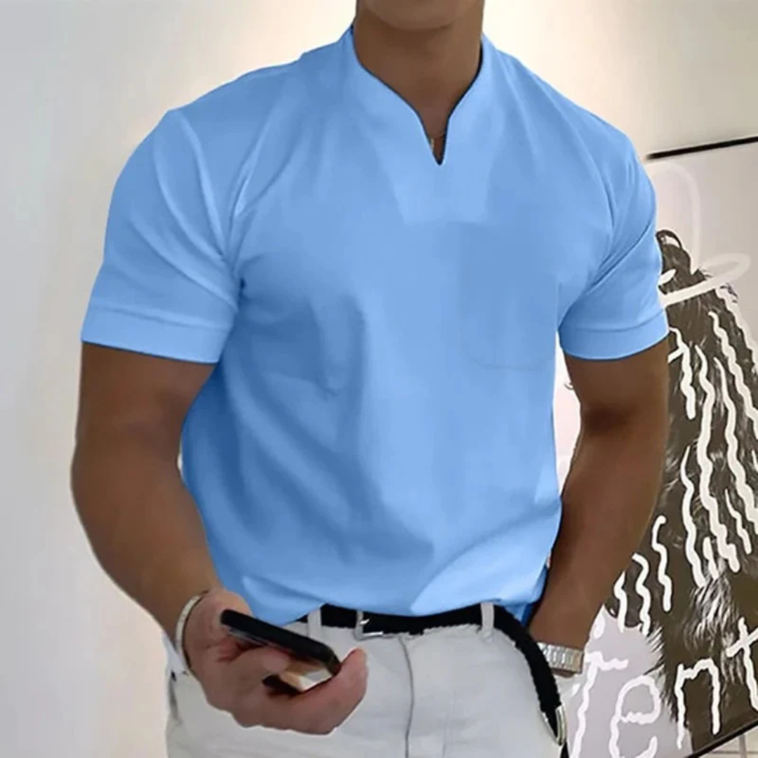 Bjarne | Herren T-Shirt V-Ausschnitt Schlicht Freizeit – V-Neck Shirt Herren 2026