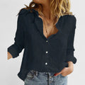 Elisa | Damen Casual Knopf V-Ausschnitt Bluse