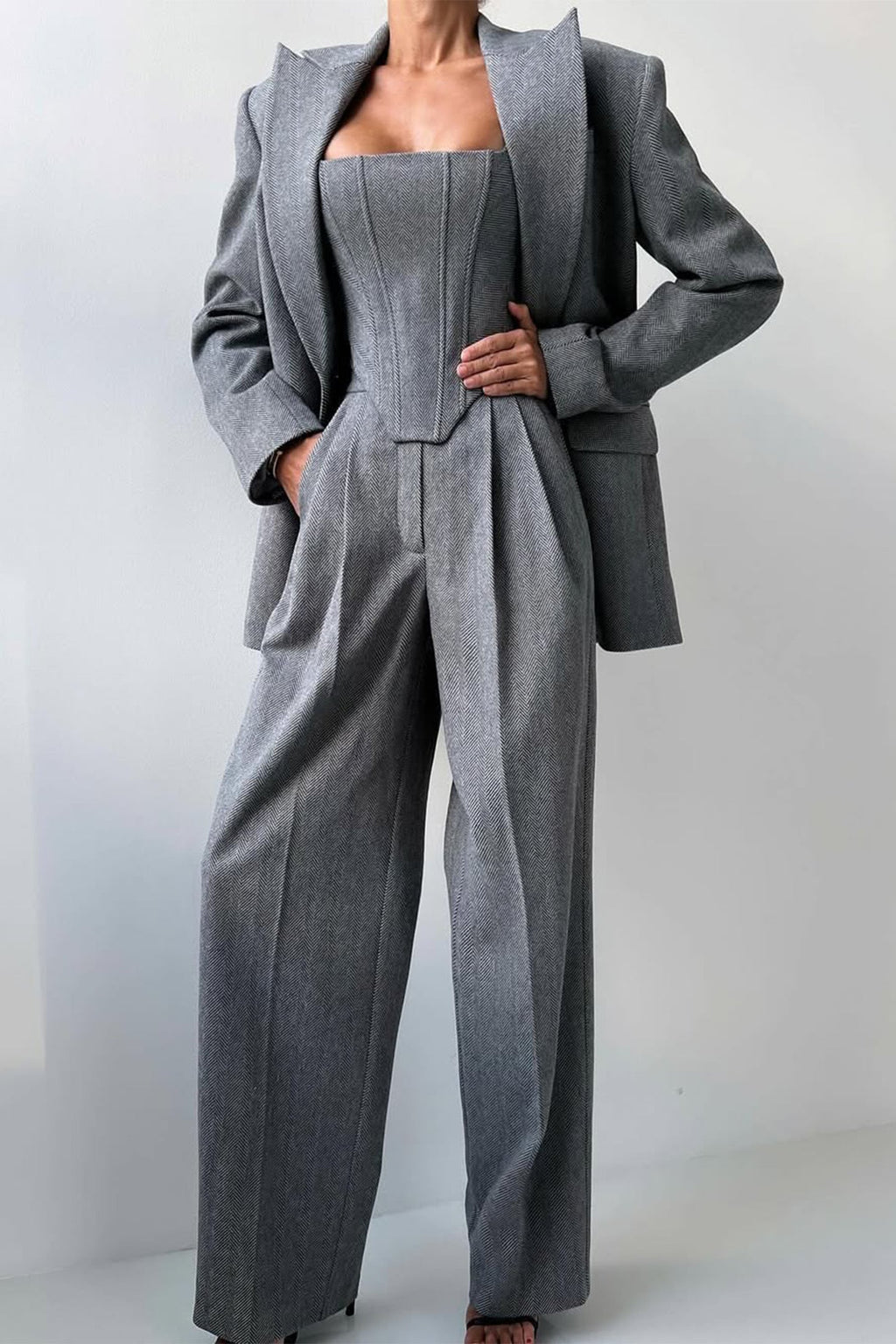 Brianna | Damen Dreiteiler Hosenanzug Set