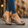 Brigitte | Damen Keilabsatz Sandaletten mit Slingback