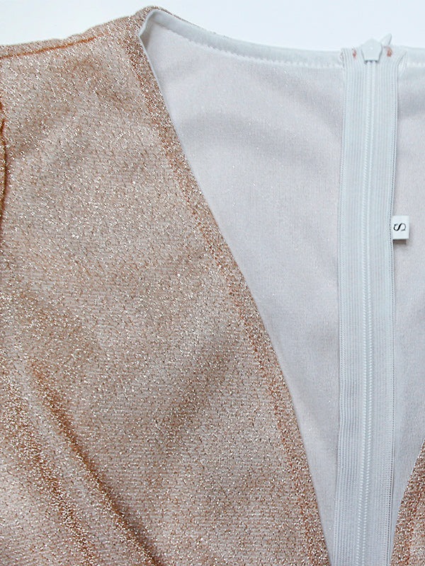 Brigitte | Damen Langarm V-Ausschnitt Maxikleid