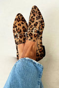 Brunhild | Damen Leopardenmuster Loafer mit Metalldetail