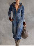 Brunhilde | Damen Kapuzen Jumpsuit mit Reißverschluss