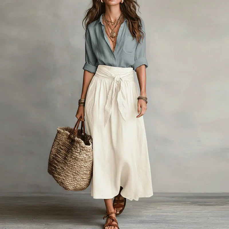 Brunilda | Damen Zweiteiliges Set Bluse Rock