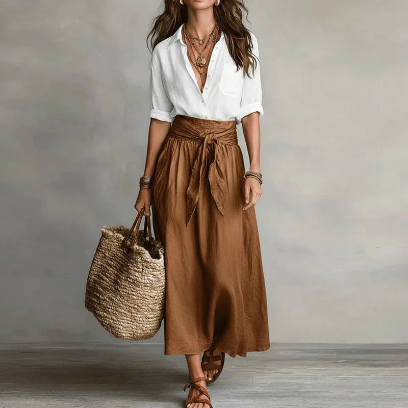 Brunilda | Damen Zweiteiliges Set Bluse Rock