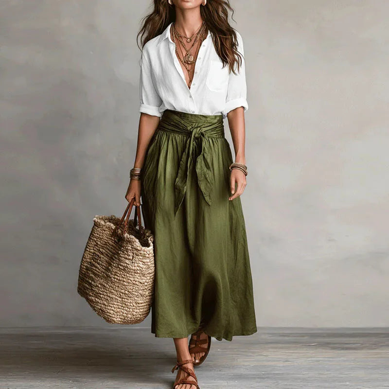 Brunilda | Damen Zweiteiliges Set Bluse Rock