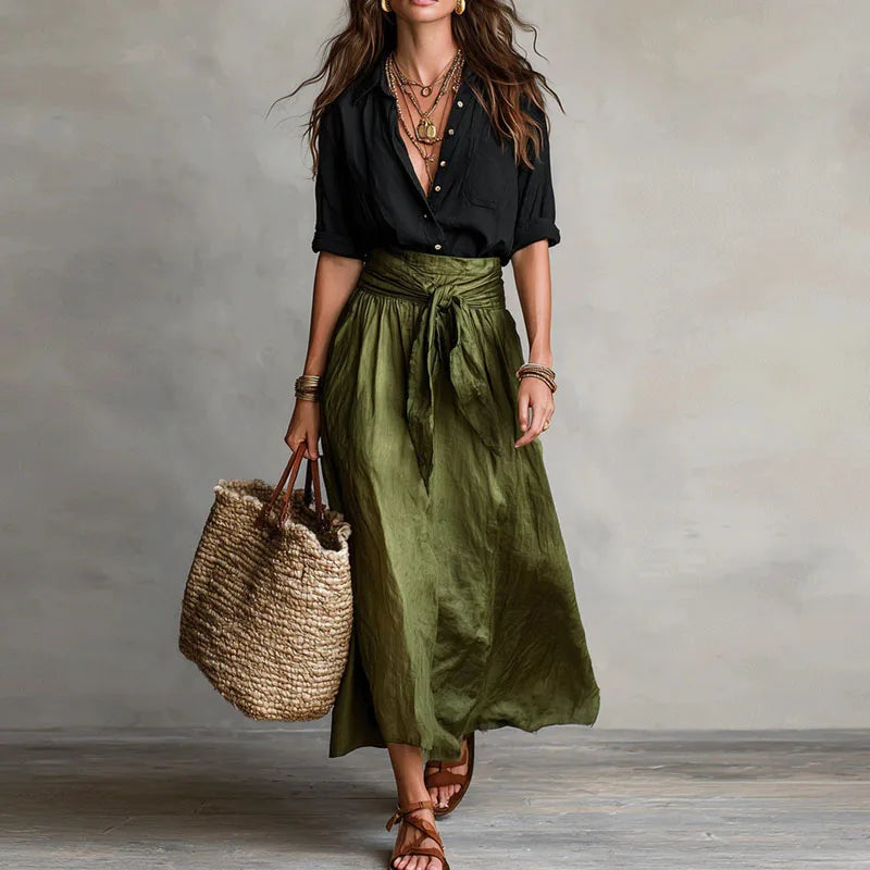 Brunilda | Damen Zweiteiliges Set Bluse Rock