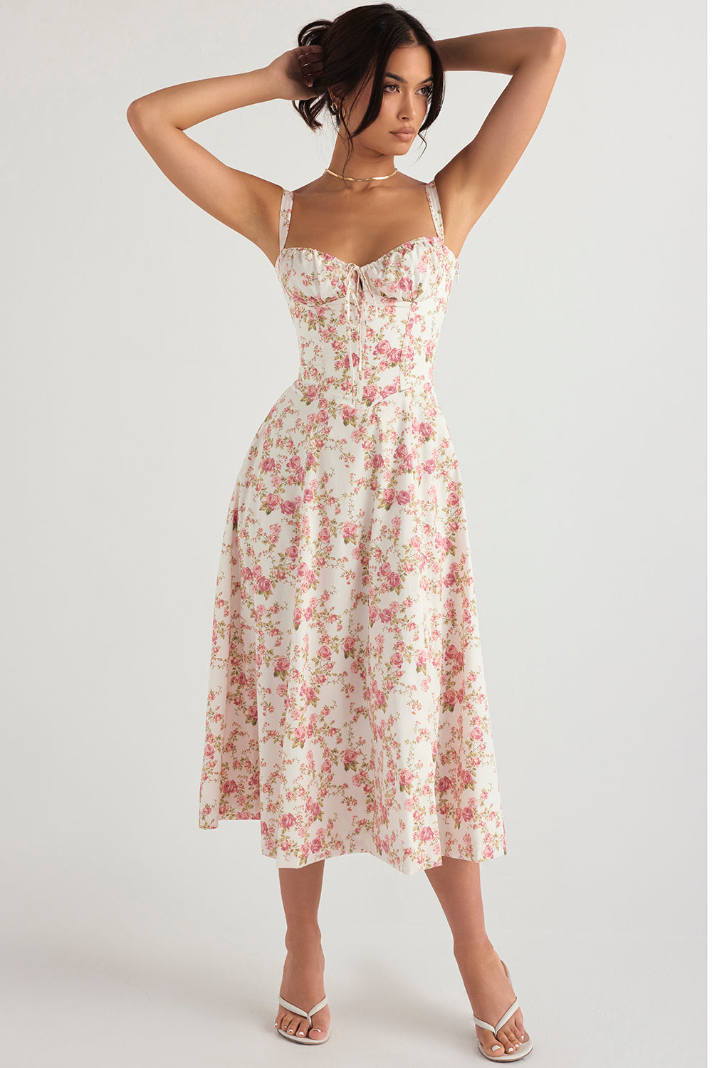 Antonia | Damen Hochzeitsgast Midikleid mit taillenformendem Schnitt
