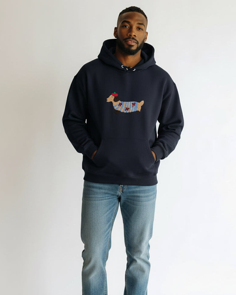 Oversized Hoodie mit auffälligem Hunde-Print für Damen und Herren