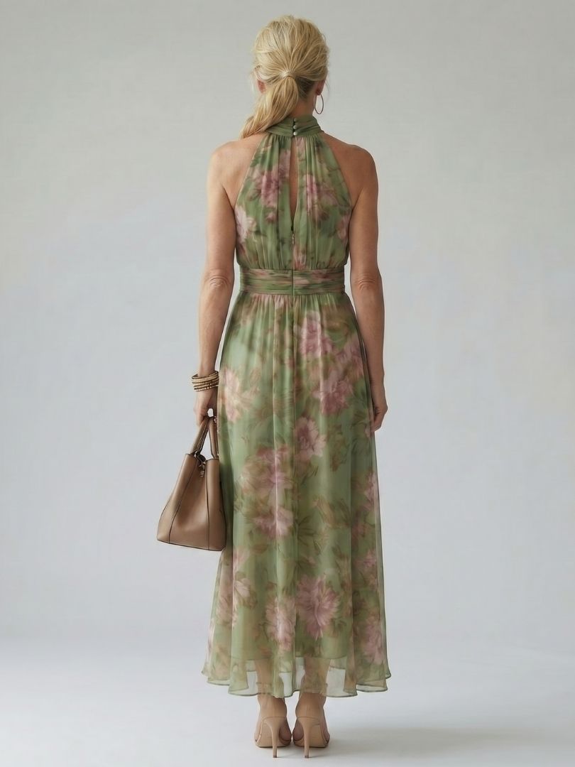 Calandra | Damen Blumen Halter Midikleid