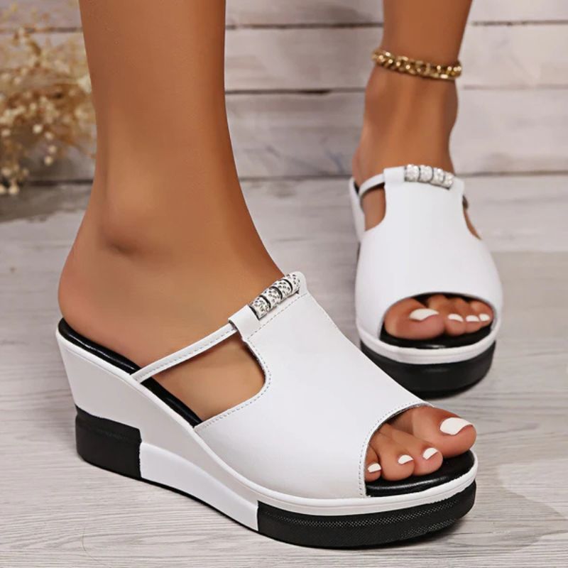 Carina | Damen Plateau Sandalen mit T-Riemen