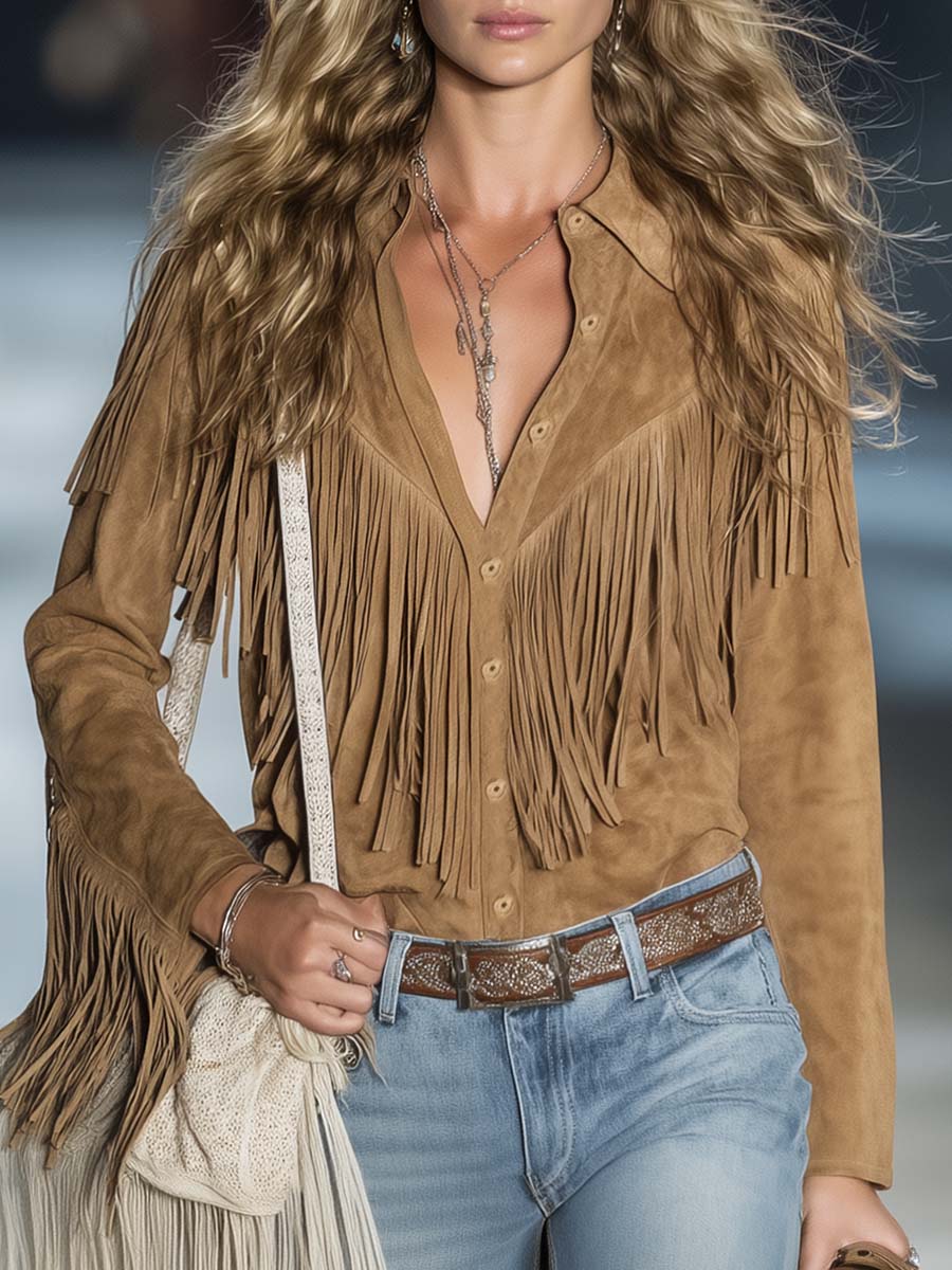 Carlotta | Damen Western Hemd mit Fransen