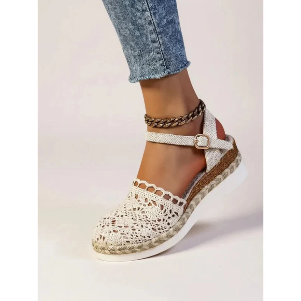 Carolina | Damen Moderne Sandalen Keilabsatz im Boho Stil