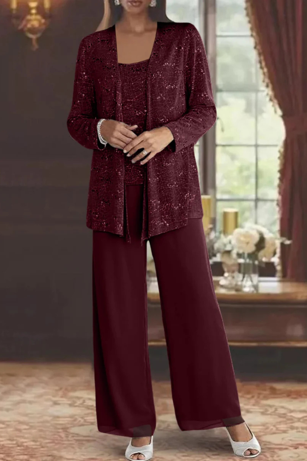 Cassiopeia | Damen Pailletten Anzug Set