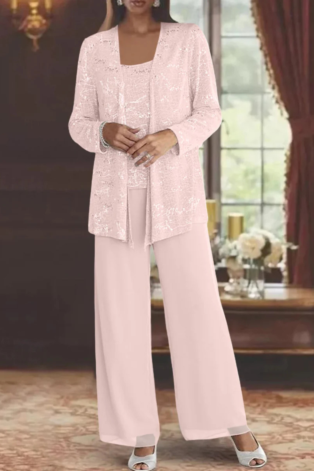 Cassiopeia | Damen Pailletten Anzug Set
