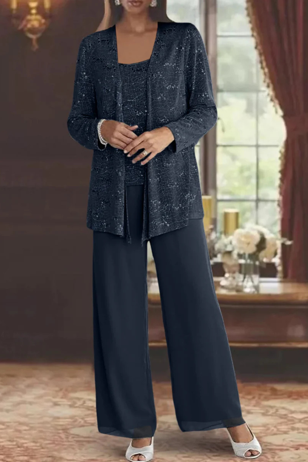 Cassiopeia | Damen Pailletten Anzug Set
