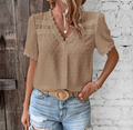 Celestine | Damen Kurzarm Bluse mit V-Ausschnitt