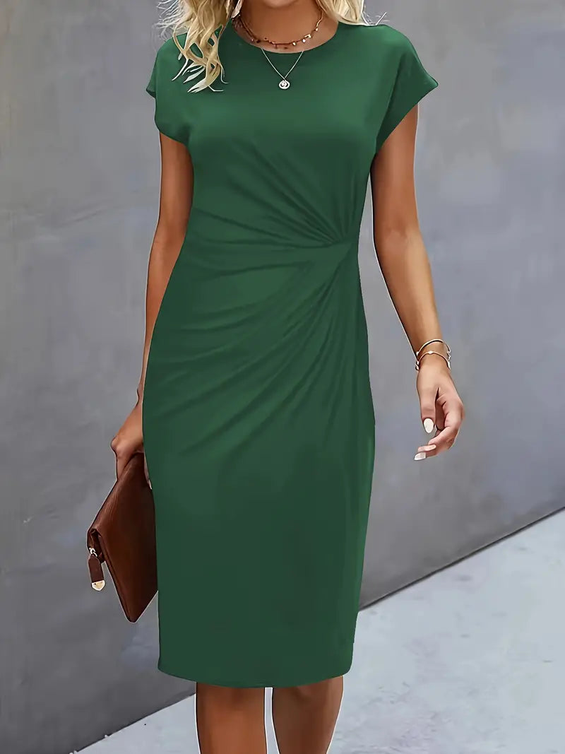Damenkleid mit Rundhalsausschnitt – Elegantes Sommerkleid für Alltag & Besondere Anlässe
