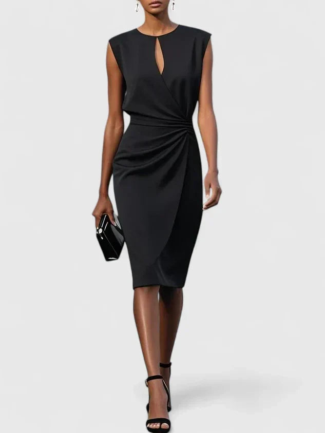Elena | Elegantes Damen-Midikleid mit Wickelrock für Hochzeitsgäste