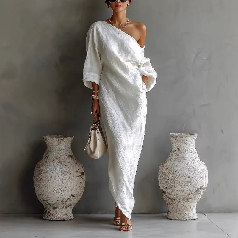 Clementine | Damen Asymmetrisches One-Shoulder Maxikleid