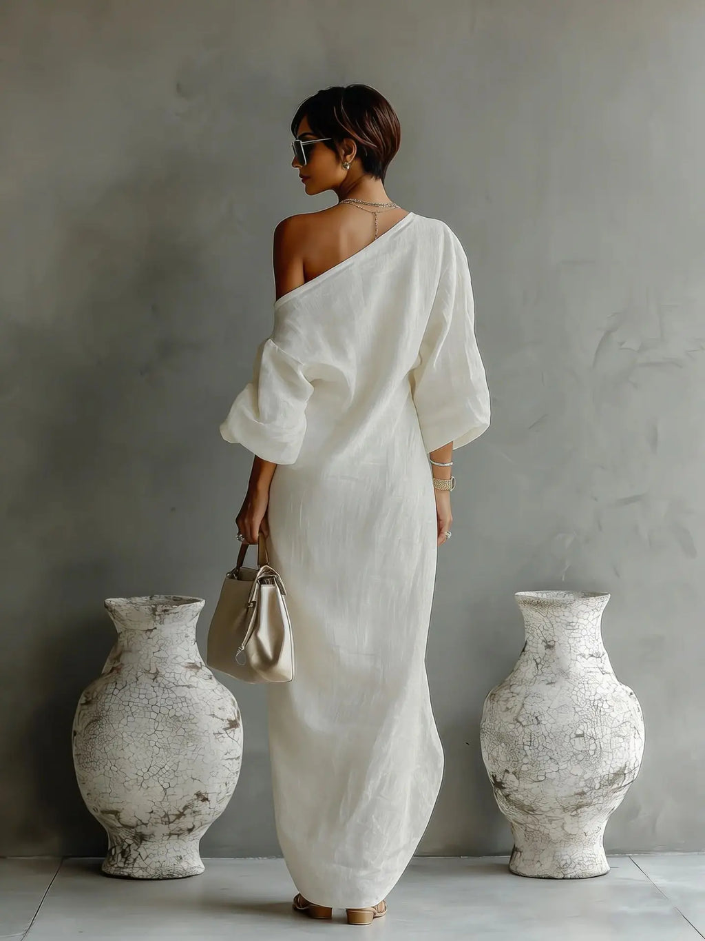 Clementine | Damen Asymmetrisches One-Shoulder Maxikleid