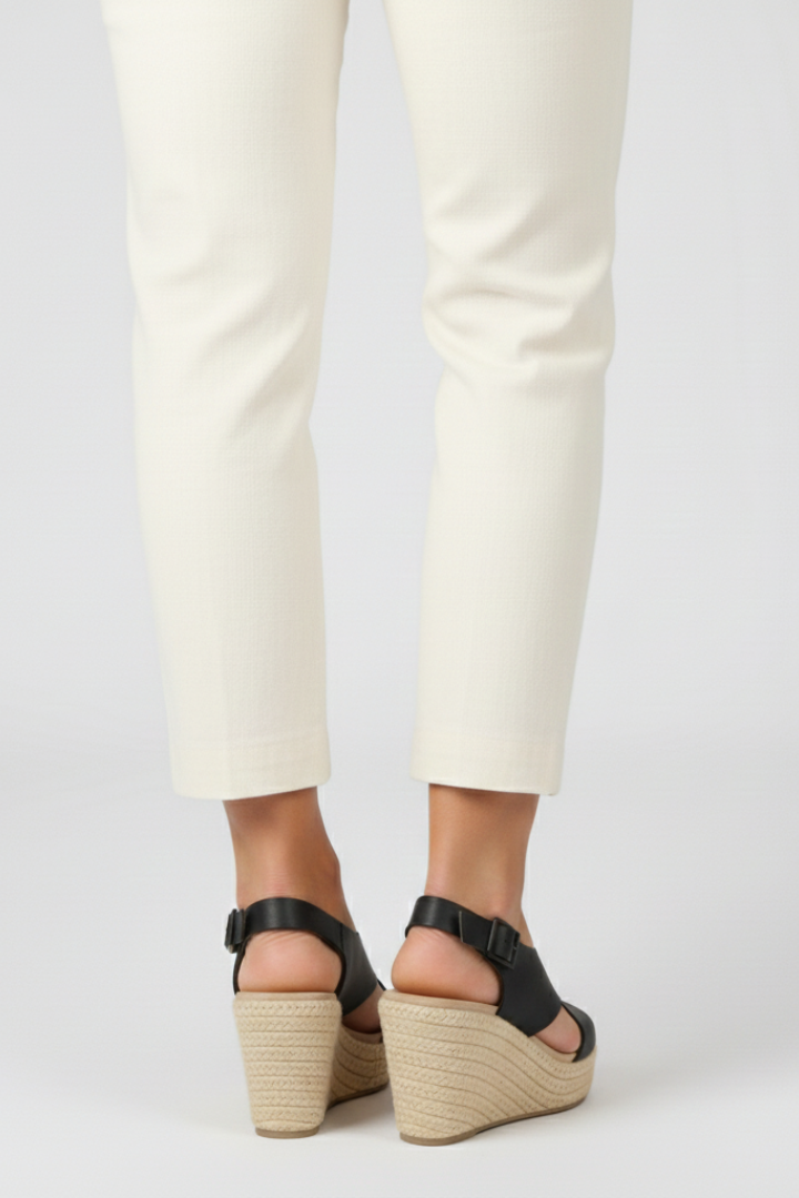 Damen Keilabsatz Überkreuz Slingback Sandalen