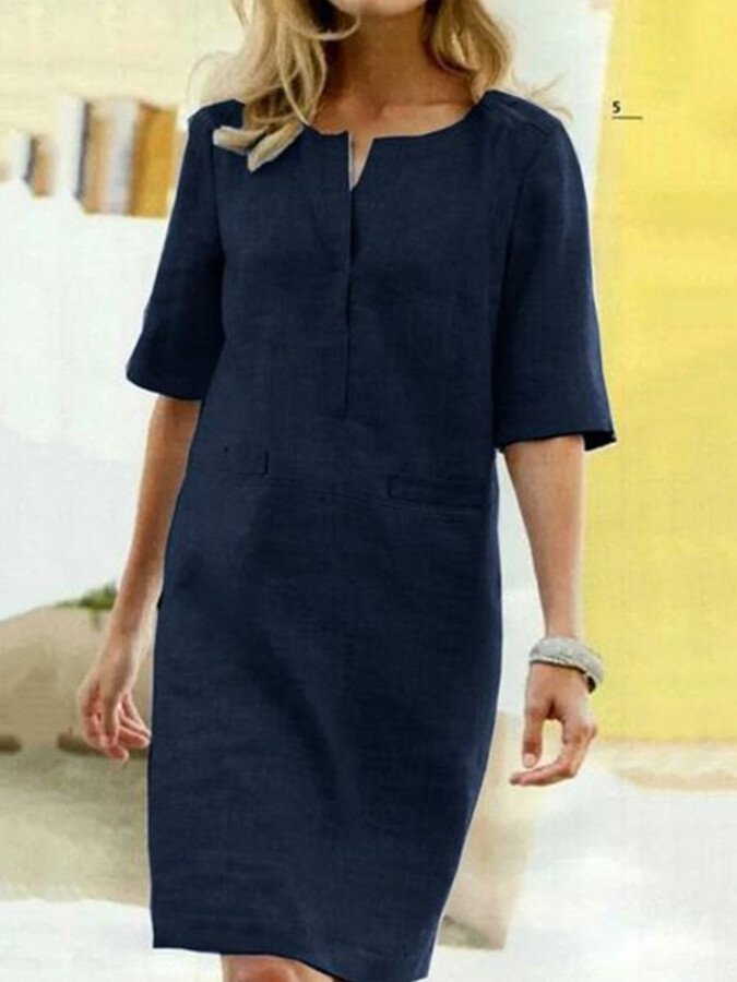 Cordelia | Damen V-Ausschnitt Kurzarm Kleid