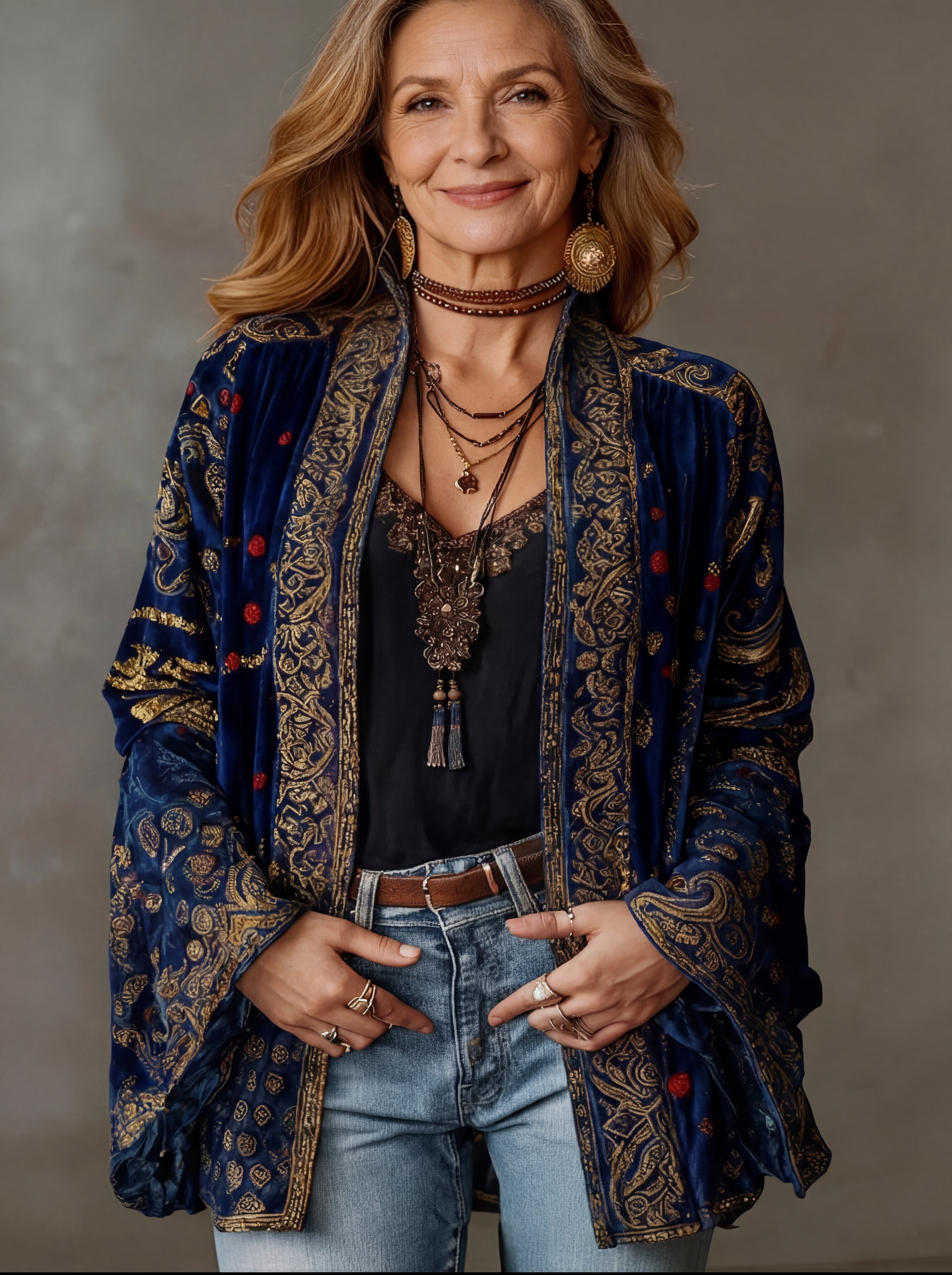 Cordula | Damen Boho Kimono Jacke