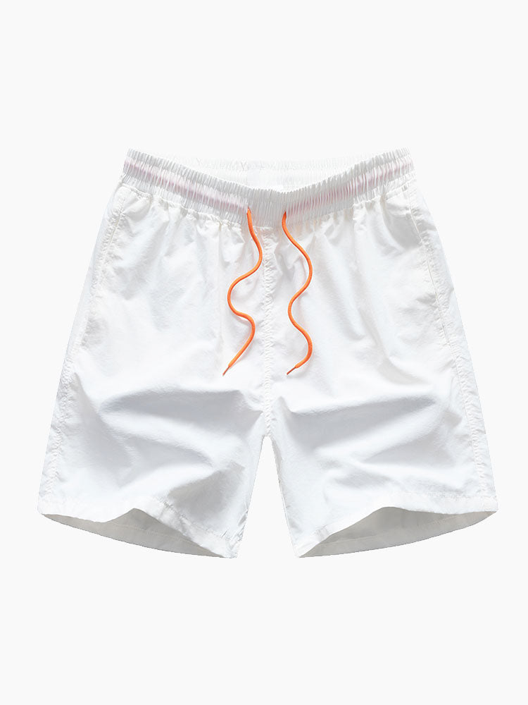 Gestreiftes Hemd mit Knopfleiste & Bade-Shorts