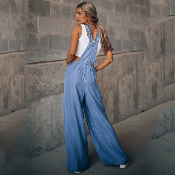 Ramy | Damen Jeans Latzhose Weites Bein Träger Lässig