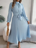 Damen Sommer Plissierter Abend Midikleid
