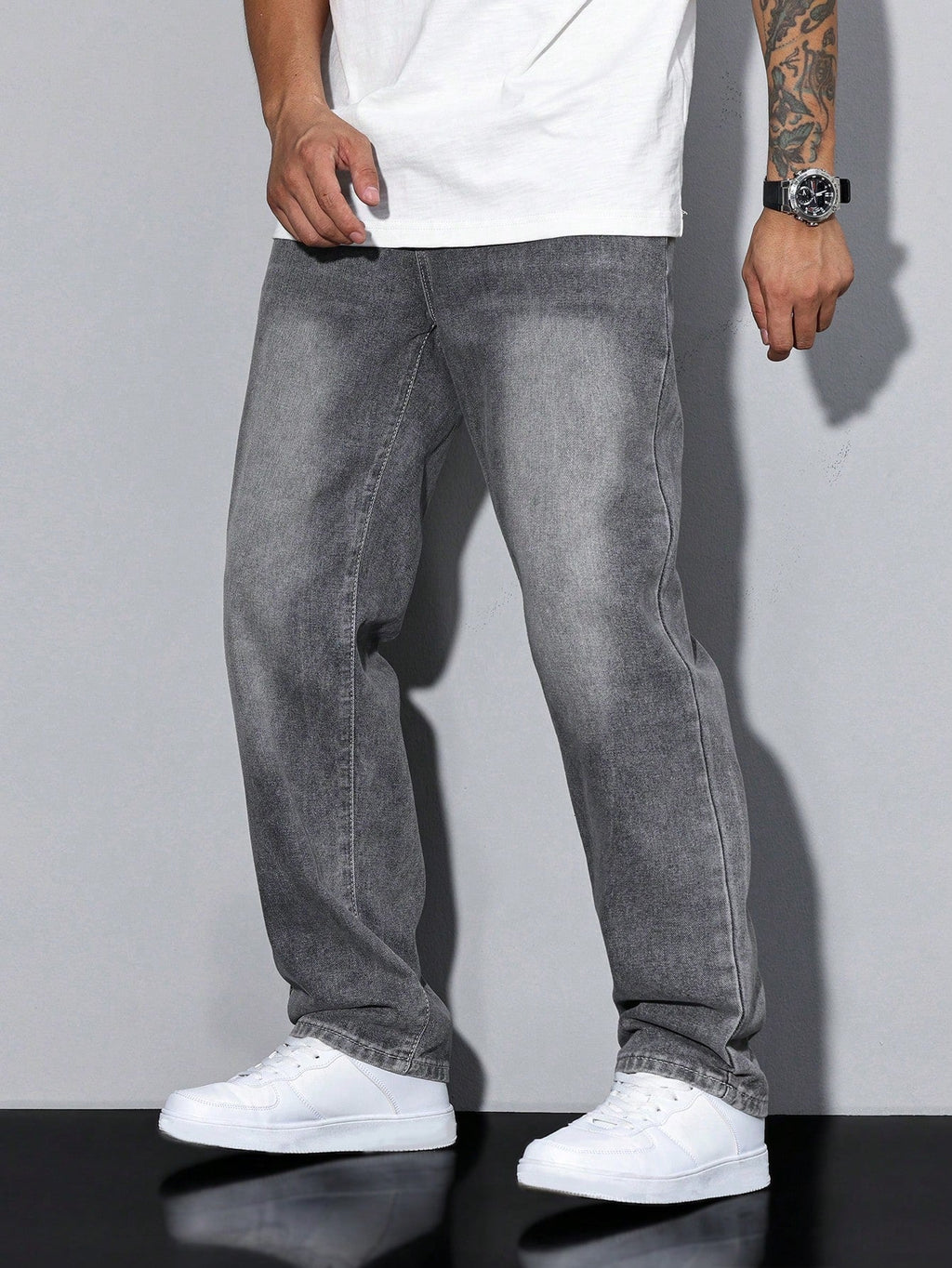 Herren Klassische Gerade Freizeit Jeanshose