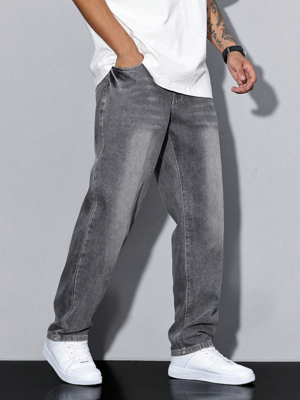Herren Klassische Gerade Freizeit Jeanshose