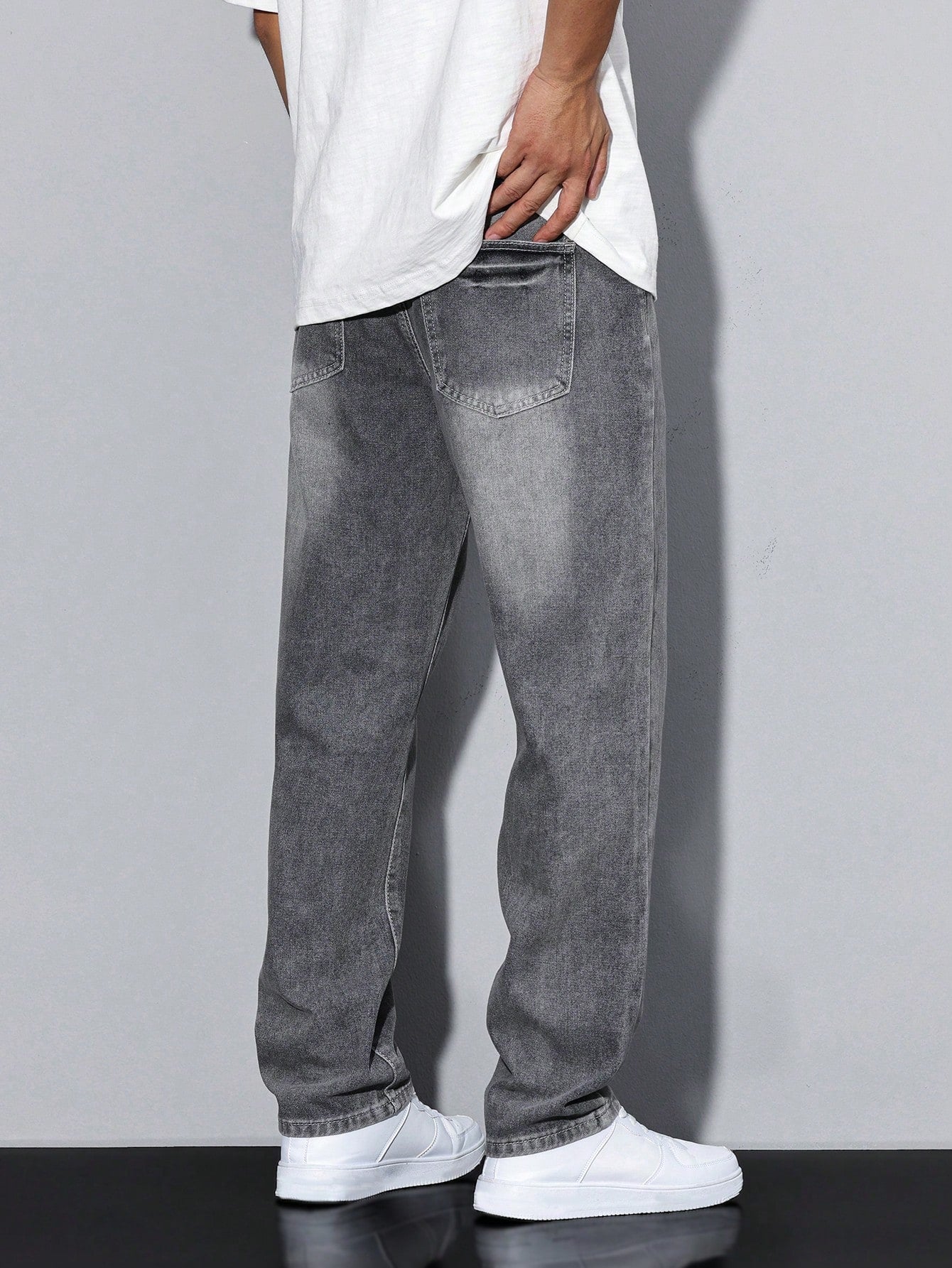 Herren Klassische Gerade Freizeit Jeanshose