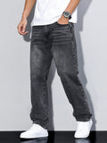 Herren Klassische Gerade Freizeit Jeanshose
