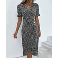 Dagmar | Damen Sommerkleid Wickel Blumen Moderner Stil