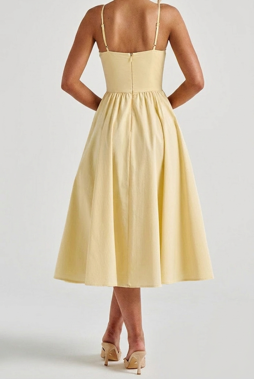 Julia | Damen Abendkleid Midi A-Linie mit Herzausschnitt