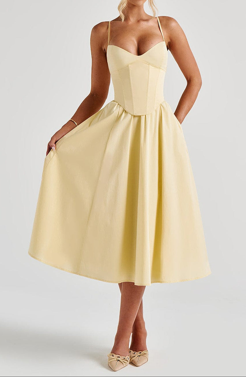 Julia | Damen Abendkleid Midi A-Linie mit Herzausschnitt