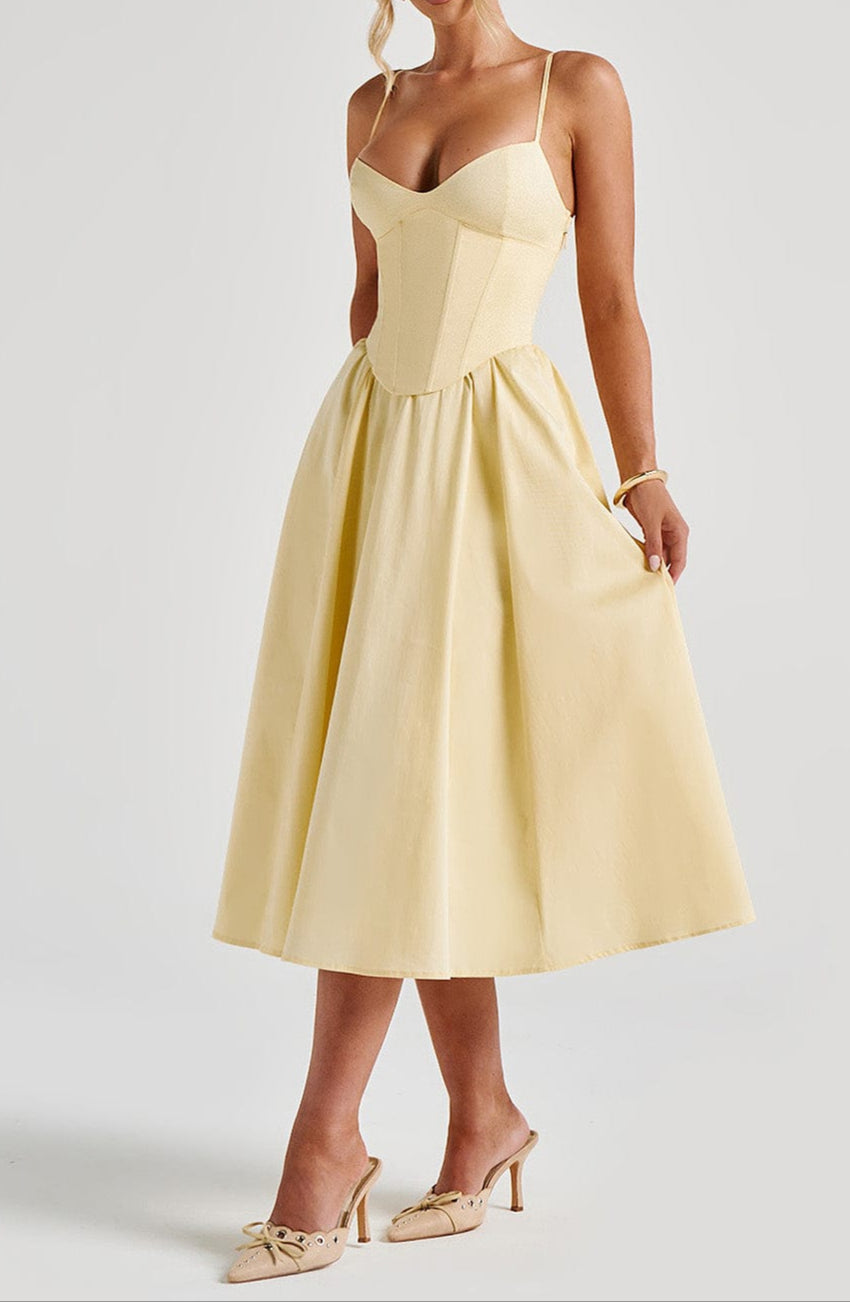 Julia | Damen Abendkleid Midi A-Linie mit Herzausschnitt
