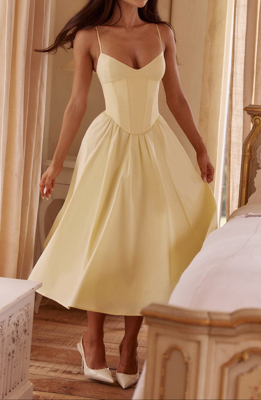 Julia | Damen Abendkleid Midi A-Linie mit Herzausschnitt