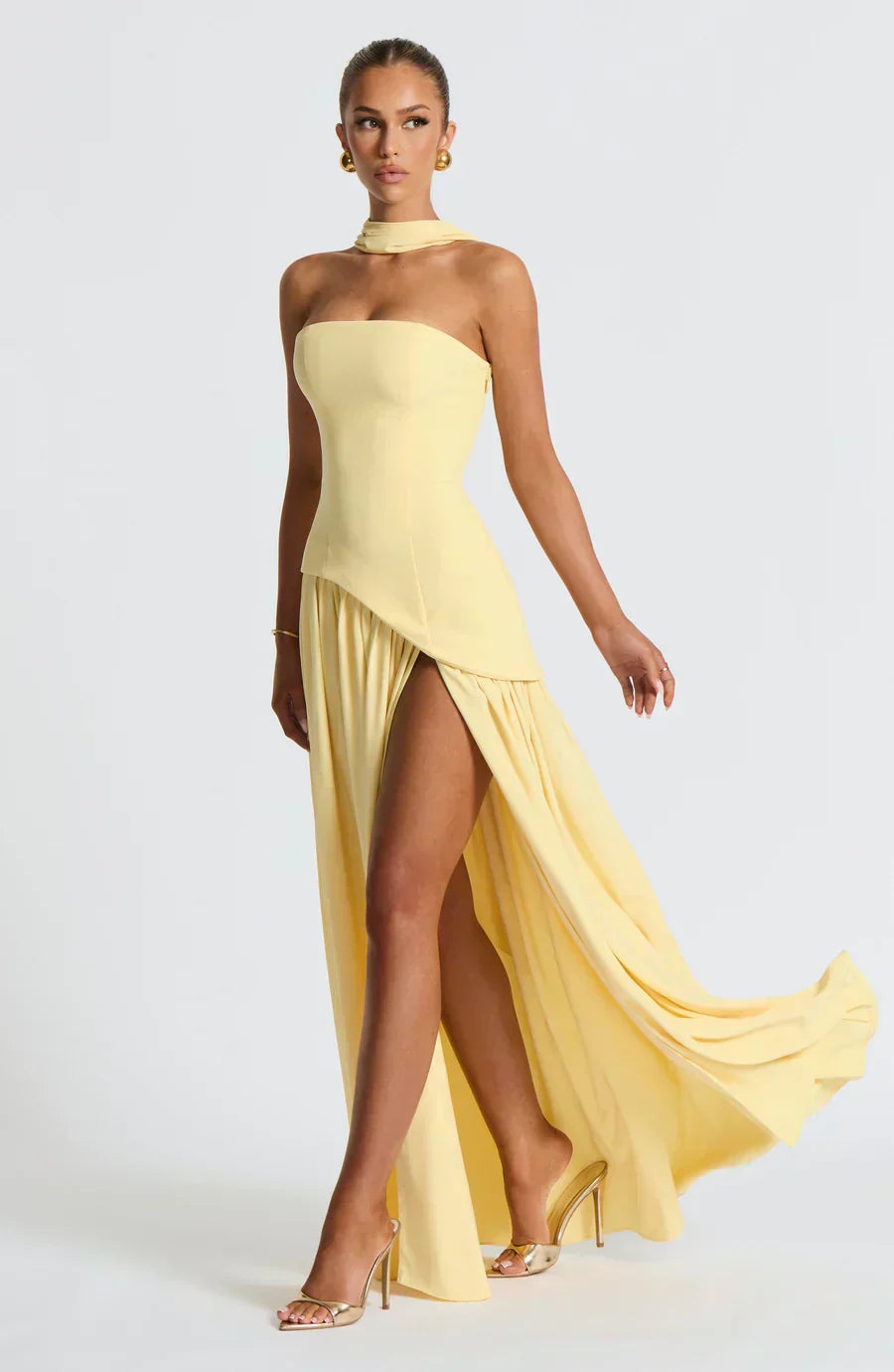 Theresa | Damen Asymmetrisches Maxi Kleid für