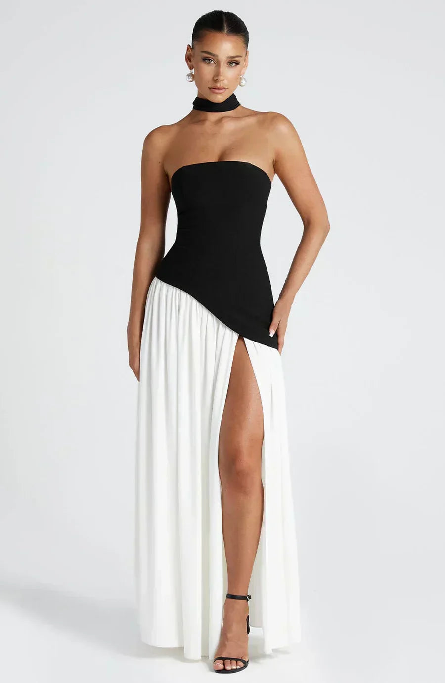 Theresa | Damen Asymmetrisches Maxi Kleid für