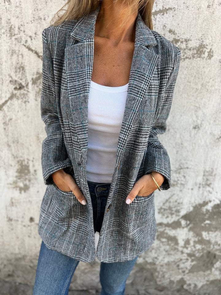 Hannah | Damen Baumwoll-Jacke im Karo-Stil für den Herbst