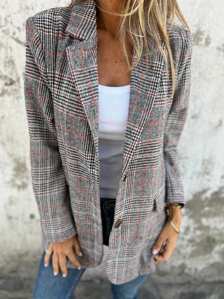 Hannah | Damen Baumwoll-Jacke im Karo-Stil für den Herbst