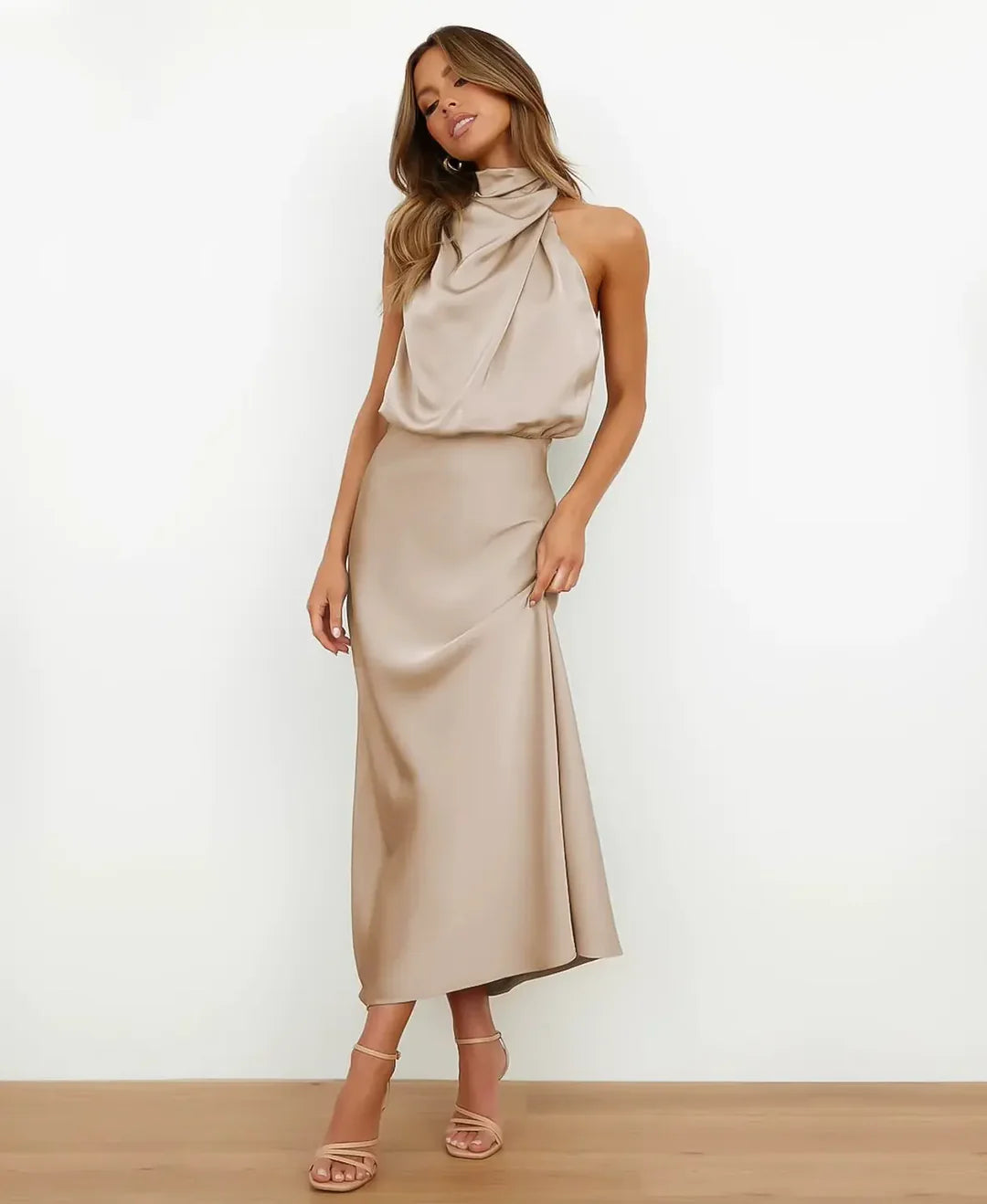 Greta | Damen Baumwoll-Midikleid für Hochzeitsgäste